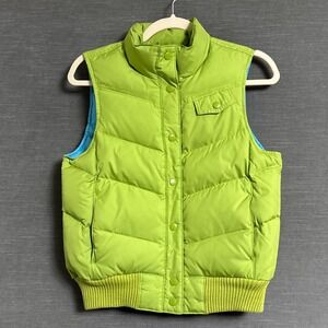 Vintage Gap Vest XS Lime Green Turquoise Down Puffer Quilted Gilet y2k Gorp